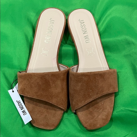 Jason Wu Shoes - Jason Wu Tan Suede Women's Mules